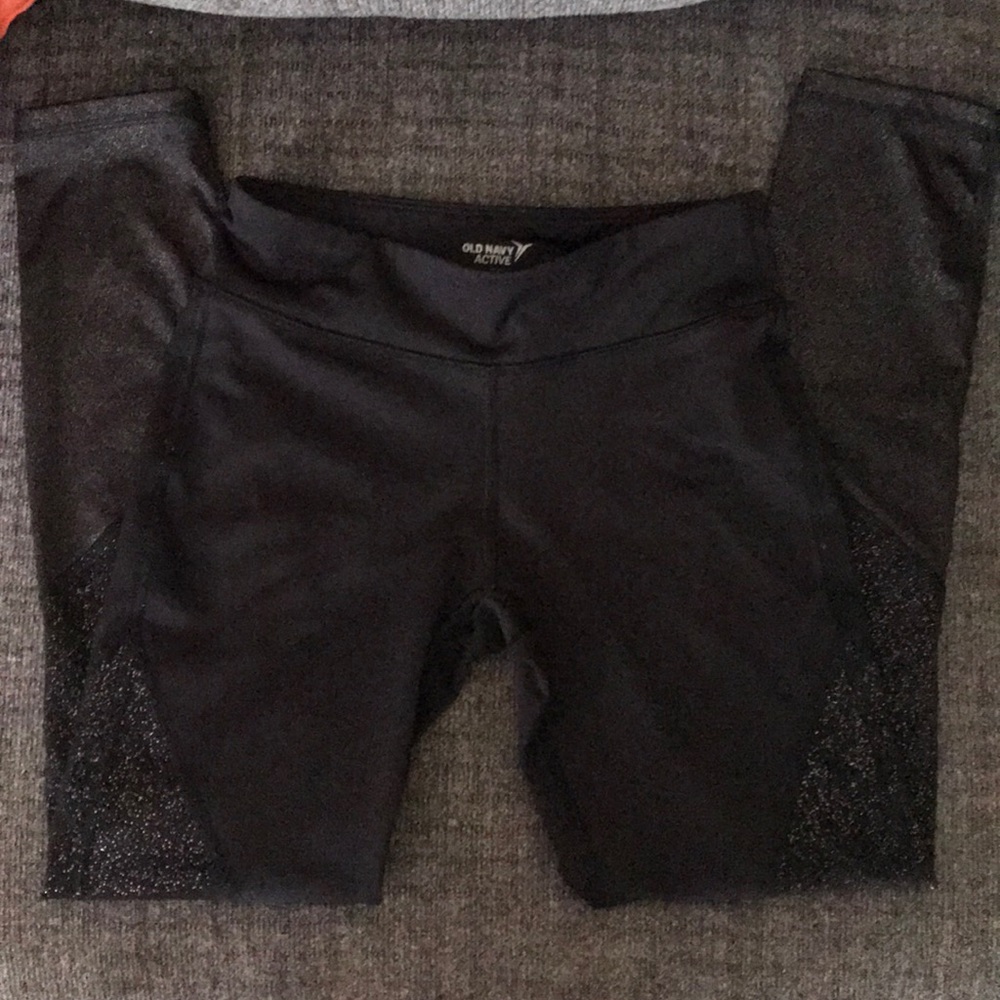 OLD NAVY ACTIVE-Black Sparkle Legging-LIKE NEW!